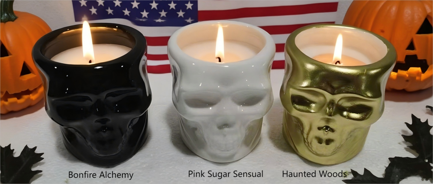 Ceramic Skull Candle